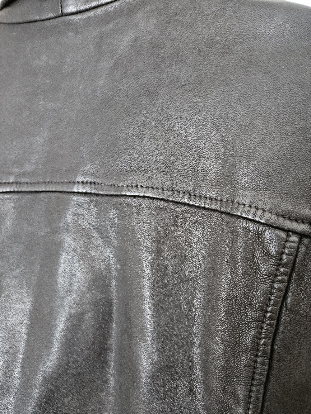 Treasure & Bond Black Leather Moto Jacket Zip Front Neutral Classic Bikercore - Picture 12 of 13